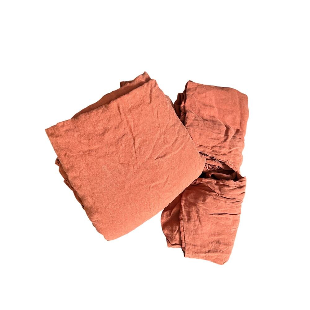Brooklinen 100% Linen Duvet Cover Set in Terracota Full/Queen
